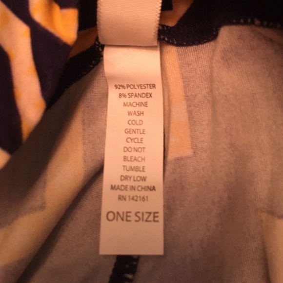 LIKE NEW LuLaRoe Navy & Yellow Leggings - OS - Picture 4 of 5